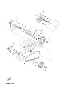 YPR125R XMAX 125 EVOLIS 125 (2DM3 2DM3) drawing CLUTCH