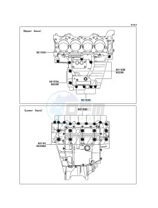 NINJA_ZX-6R ZX600P8F FR GB XX (EU ME A(FRICA) drawing Crankcase Bolt Pattern