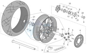 RSV 2 1000 drawing Rear wheel Factory - Dream I