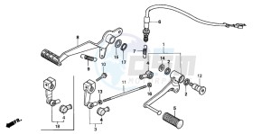 CB600F HORNET S drawing BRAKE PEDAL/CHANGE PEDAL