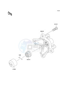 KVF 650 E [BRUTE FORCE 650 4X4 HARDWOODS GREEN HD] (E6F-E9F) E7F drawing FRONT HUB