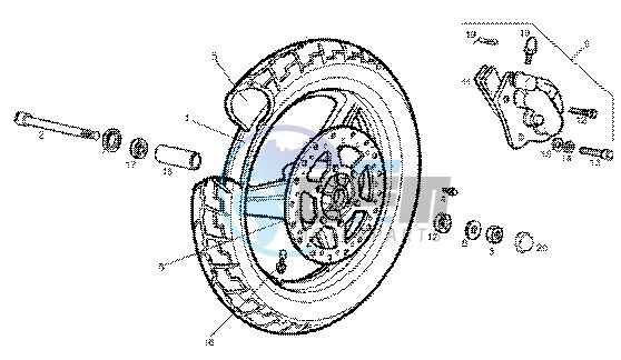 Front wheel-brake caliper