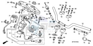 CB1300A9 France - (F / ABS CMF MME TWO) drawing HANDLE PIPE/TOP BRIDGE