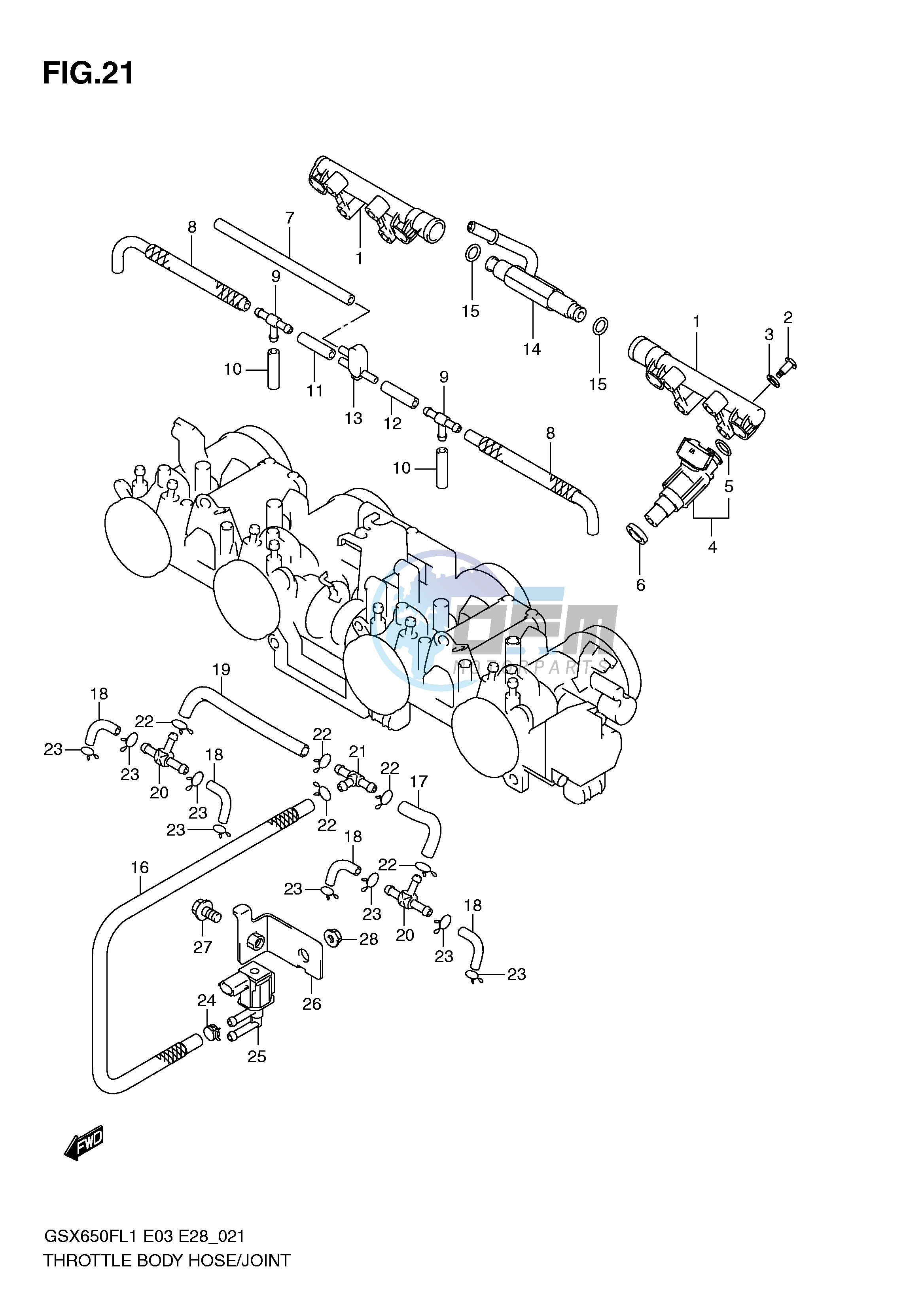 THROTTLE BODY HOSE JOINT (GSX650FAL1 E33)