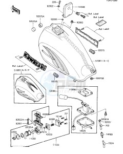 ZN 1100 B [LTD SHAFT] (B1-B2) [LTD SHAFT] drawing FUEL TANK