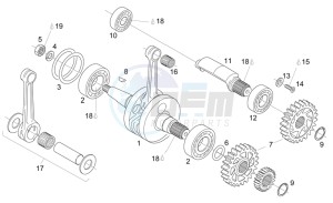 RS 125 (eng. 122cc) drawing Crankshaft - Balance shaft