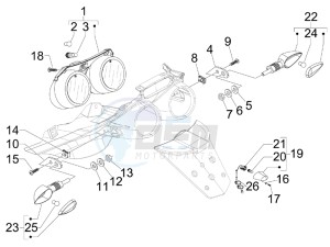 MP3 500 (USA) drawing Tail light - Turn signal lamps