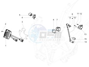 BEVERLY 350 ST 4T 4V ie E4 ABS (NAFTA) drawing Voltage Regulators - Electronic Control Units (ecu) - H.T. Coil