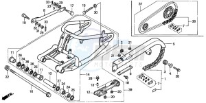 VT600CD drawing SWINGARM