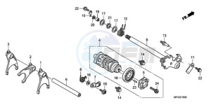 CB600F3A Europe Direct - (ED / ST) drawing GEARSHIFT DRUM