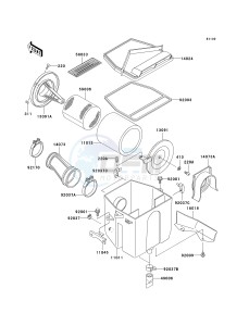 KLF 250 A [BAYOU 250] (A6F-A9F) A7F drawing AIR CLEANER