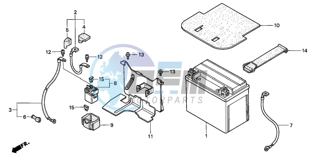 BATTERY (VFR750FR/FS/FT/FV)