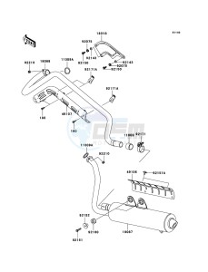 KVF650 4x4 KVF650D6F EU GB drawing Muffler(s)