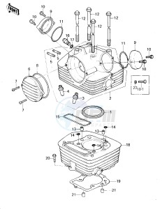 KL 250 A [KLR250] (A3-A4) [KLR250] drawing CYLINDER HEAD_CYLINDER -- 80-81 KL250-A3_A4- -