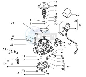 Beverly 125 RST drawing Carburattor