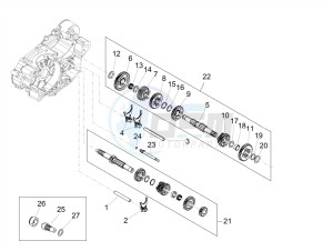 SX 125 E4 (EMEA) drawing Gear box - Gear assembly