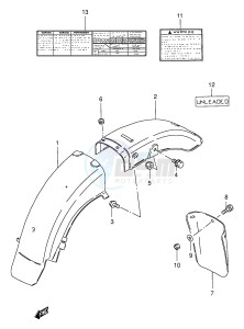 GN250 (E2) drawing REAR FENDER (MODEL Y)