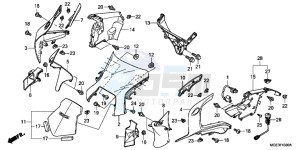 VFR1200FDC VFR1200F Dual Clutch E drawing UPPER COWL