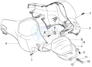 LX 50 4T U.S.A. drawing Speedometer Kms. - handlebar covers