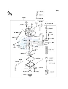 KX85 / KX85 II KX85B8F EU drawing Carburetor