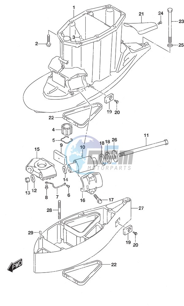 Drive Shaft Housing w/Transom (XX)