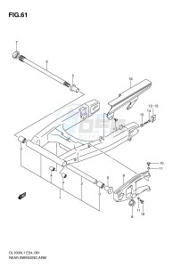 DL1000 (E24) V-Strom drawing REAR SWINGING ARM