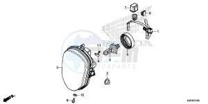 MSX125F MSX125 UK - (E) drawing HEADLIGHT