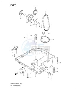 GSXF650 drawing OIL PAN - OIL PUMP