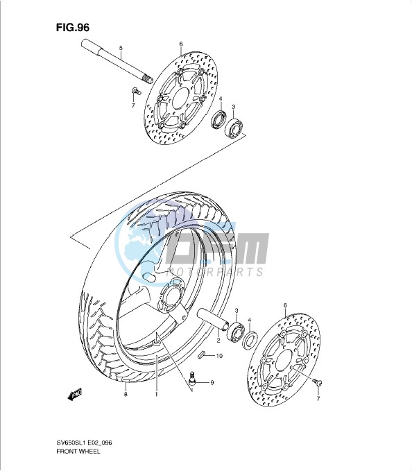 FRONT WHEEL (SV650SUL1 E24)