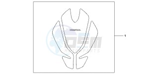 CBR600FAB CBR600F ABS E drawing TANK PAD TULI P SHAPE