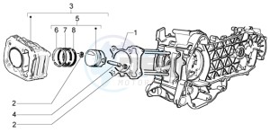 Liberty 125 la poste drawing Cylinder-piston-wrist pin assy