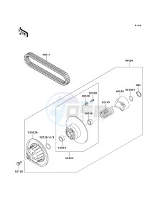 KAF 620 J [MULE 3010 TRANS4X4] (J6J-J8F) J7F drawing DRIVEN CONVERTER_DRIVE BELT