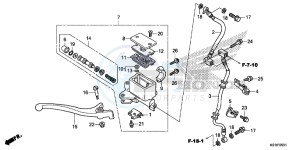 SH125ADSE SH125ADS UK - (E) drawing FRONT BRAKE MASTER CYLINDER (ABS)