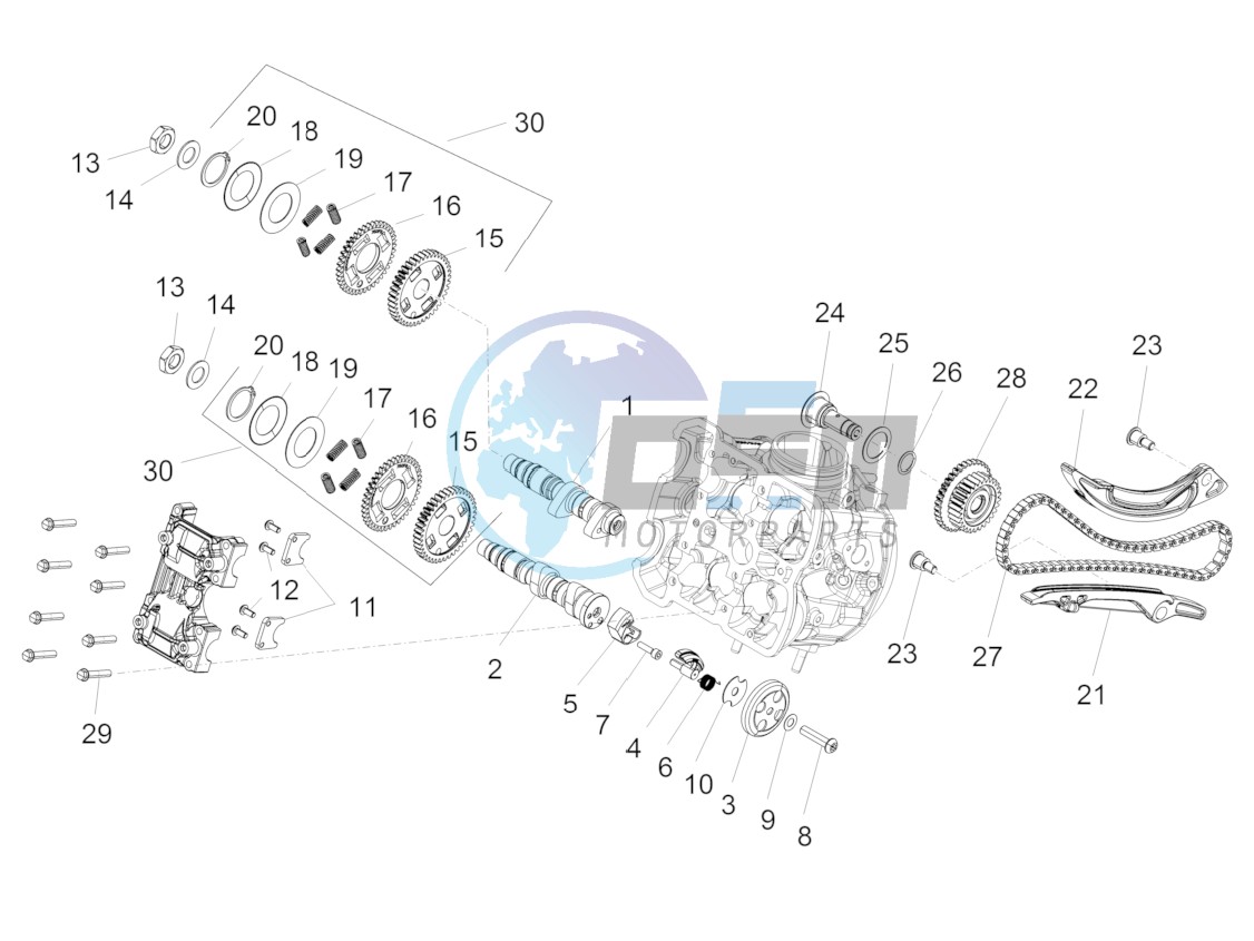 Front cylinder timing system