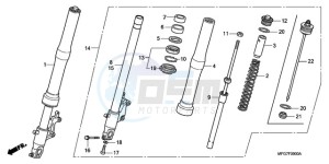 CB600FA9 Australia - (U / ABS) drawing FRONT FORK