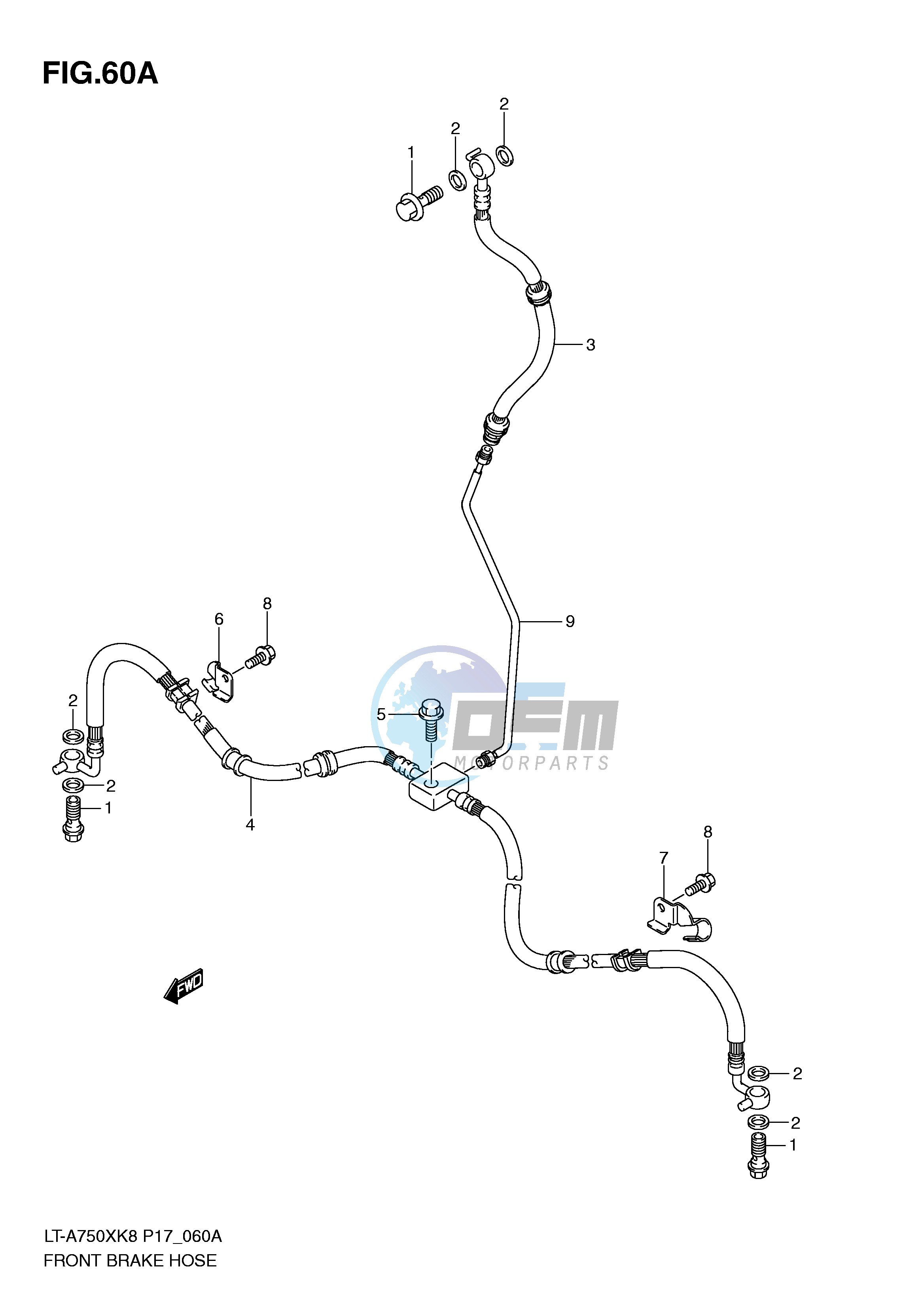 FRONT BRAKE HOSE (LT-A750XL0)