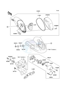 VN1600 MEAN STREAK VN1600B6F GB XX (EU ME A(FRICA) drawing Taillight(s)