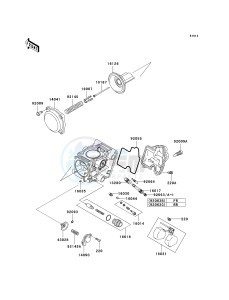 KVF 700 A [PRAIRIE 700 4X4] (A6F) A6F drawing CARBURETOR PARTS