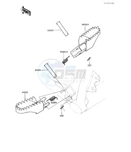 KX 125 B [KX125] (B1-B2) [KX125] drawing FOOTRESTS