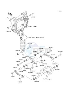 KRF 750 F [TERYX 750 4X4 NRA OUTDOORS] (F8F) C9FA drawing REAR SUSPENSION