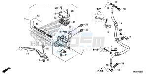 CB500XD CB500X Continue » UK - (E) drawing FRONT BRAKE MASTER CYLINDER (STD)