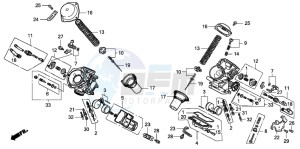 VT750C drawing CARBURETOR (COMPONENT PARTS)