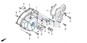 XR400R drawing LEFT CRANKCASE COVER