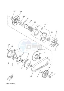 YPR250RA XMAX 250 ABS EVOLIS 250 ABS (2DL7 2DL7) drawing CLUTCH