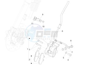 150 4T 3V ie Primavera (NAFTA) drawing Brakes pipes - Calipers