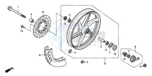 CBR125RW drawing FRONT WHEEL