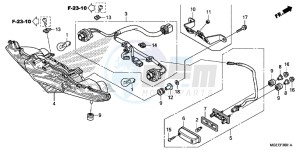 VFR1200FDF VFR1200F Dual Clutch E drawing REAR COMBINATION LIGHT ( 2)