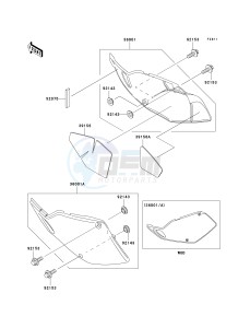 KLX 300 A [KLX300R] (A6F-A7A) A7F drawing SIDE COVERS