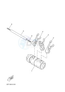 YZF-R125A R125 (5D7N) drawing SHIFT CAM & FORK