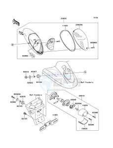 VN1600 MEAN STREAK VN1600B7F GB XX (EU ME A(FRICA) drawing Taillight(s)